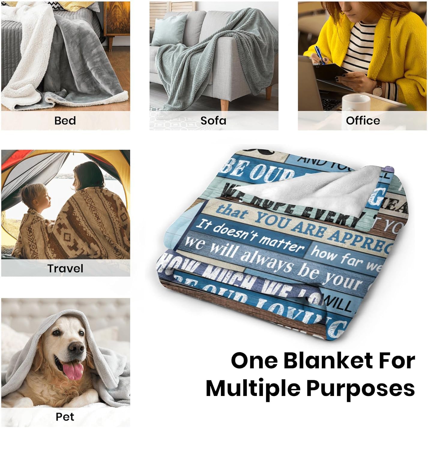 JOPJOLIW Dad Gifts for Dad Blanket, Birthday Gift for Dads from Kids Daughter Son Throw Blanket 60" X 50"