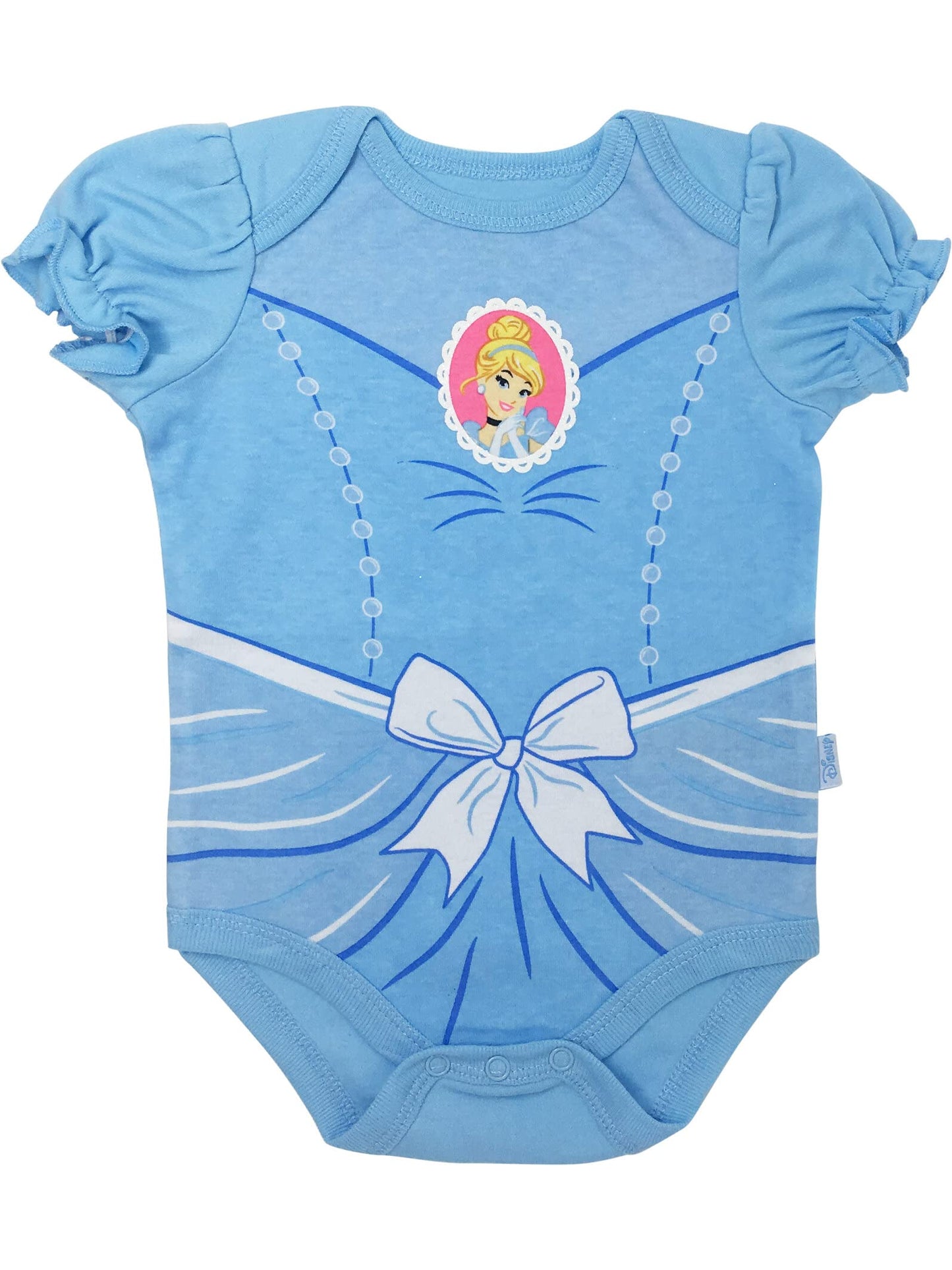 Disney Princess Snow White Belle Aurora Newborn Baby Girls 5 Pack Bodysuits Aurora, Snow White, Ariel, Cinderella, Belle 3-6 Months