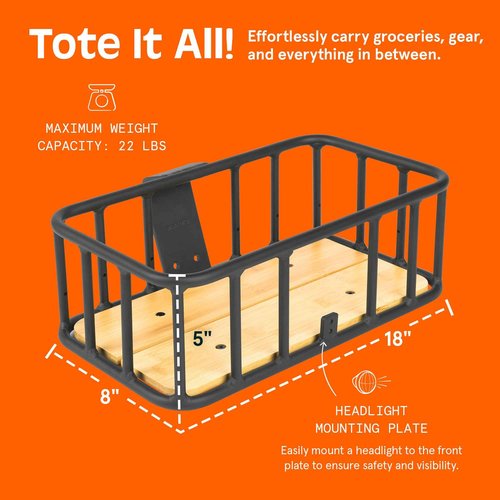 Retrospec Tote Ebike Basket Lightweight, Aluminum Front Basket for Electric Bikes