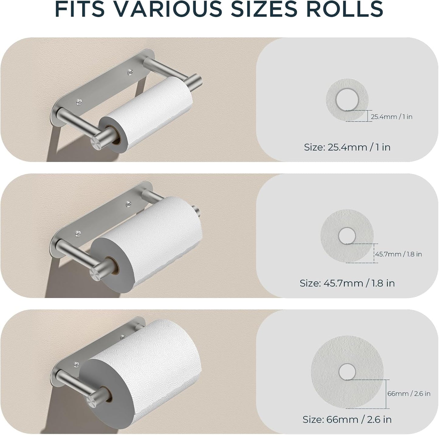 FORIOUS Toilet Paper Holder, Adhesive or Screw Wall Mount Pivoting Tissue Roll Holder for Bathroom, Stainless Steel Rustproof Self Adhesive Toilet Paper Roll Holder no Drilling, 2 Pack Brushed Nickel
