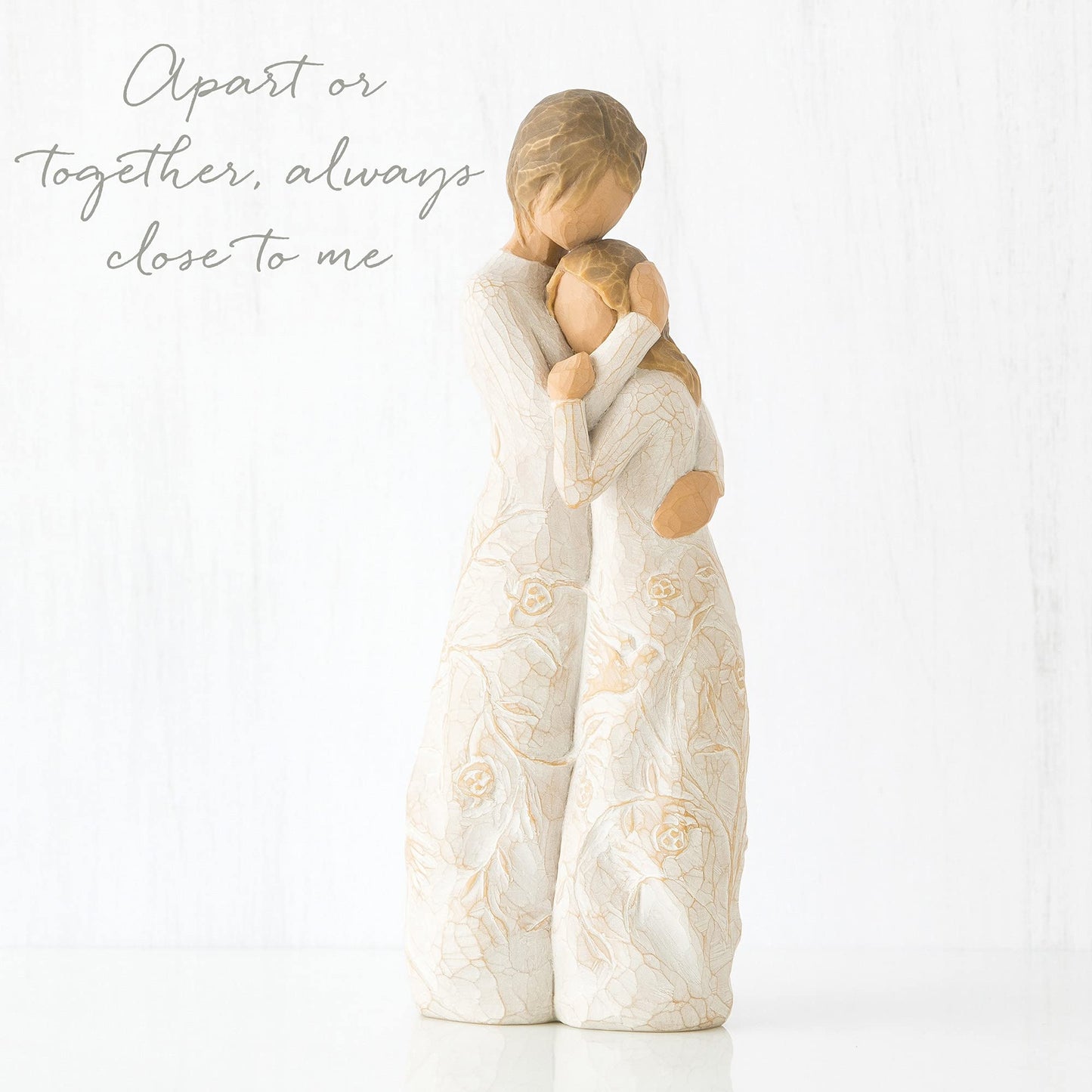 Willow Tree Close to me, Apart or Together, Always Close to me, Expresses Loving Relationships Between Mother and Daughter, Sisters or Friendships, Sculpted Hand-Painted Figure