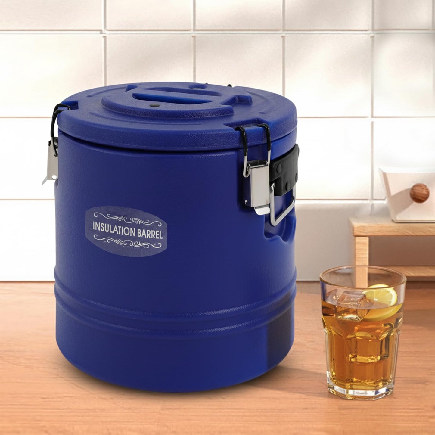 Commercial Insulated Food Container, 16QT/4Gal Insulated Soup Container Bucket Commercial Food Warmer Insulation Barrel for Hot or Cold Food for Restaurant, Canteen, Home (Blue)