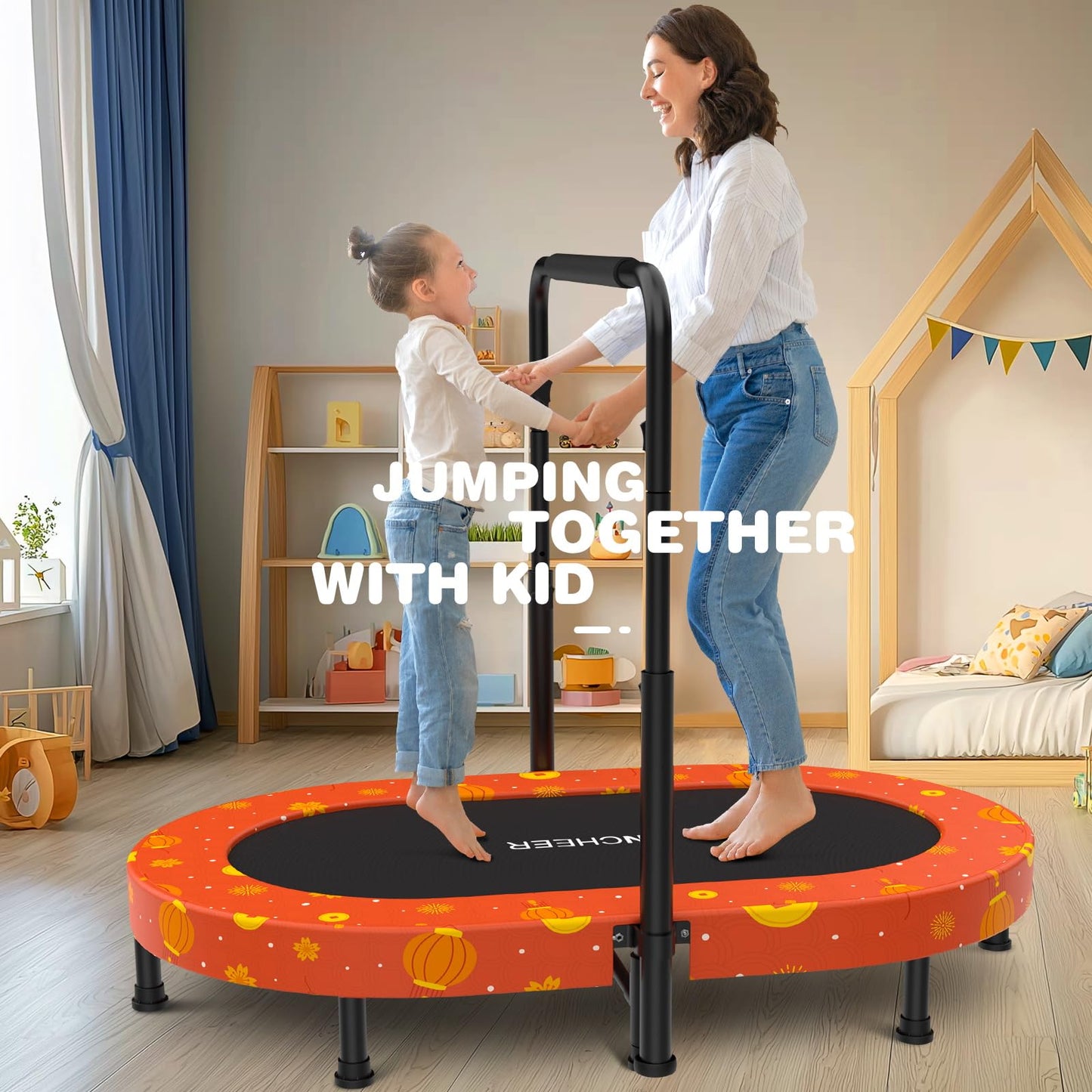ANCHEER Trampoline for Kids, Toddler Trampoline with Handle, Child Small Rebounder for Indoor and Outdoor Use, 220 lbs Weight Capacity