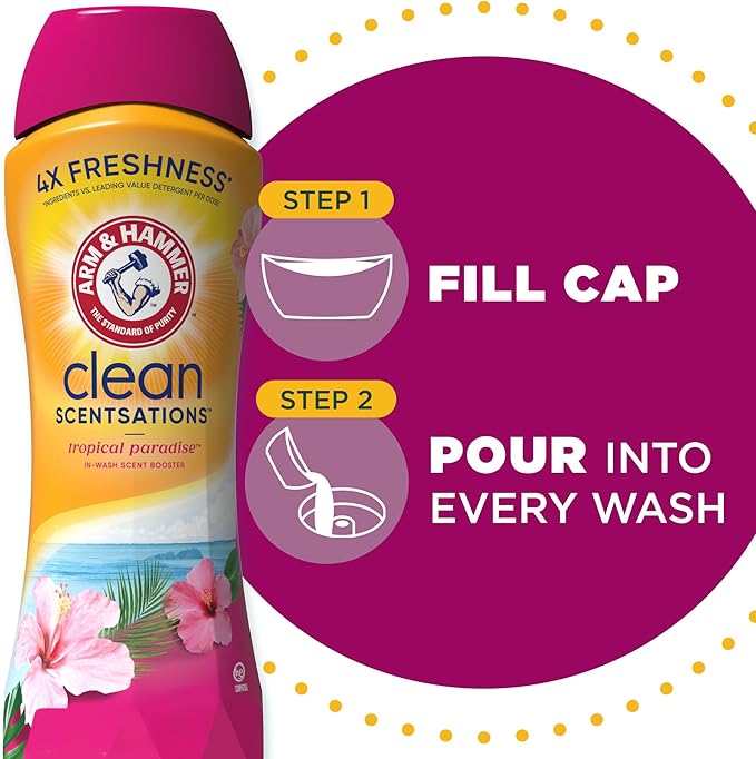 Arm & Hammer In-Wash Scent Booster Tropical Paradise, 24 oz, Pack of 4
