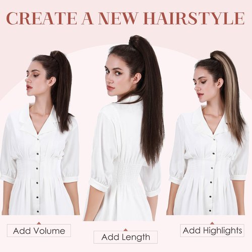 Human Hair Claw Clip Ponytail, Claw Clip Human Hair Ponytail,Effortless Application with Secure Hold,Style in Seconds,Quick Styling Solutions for Busy Lives 16"/109g Medium Brown Mix Dark Blonde