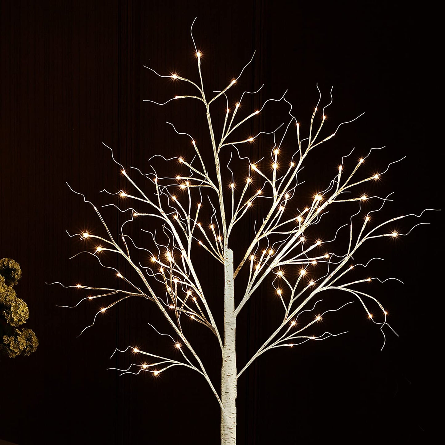 Fanshunlite Lighted Warm White Birch Tree 6FT 96 LED for Independence Day Party Decorations Home Wedding Festival, Indoor Outdoor Use