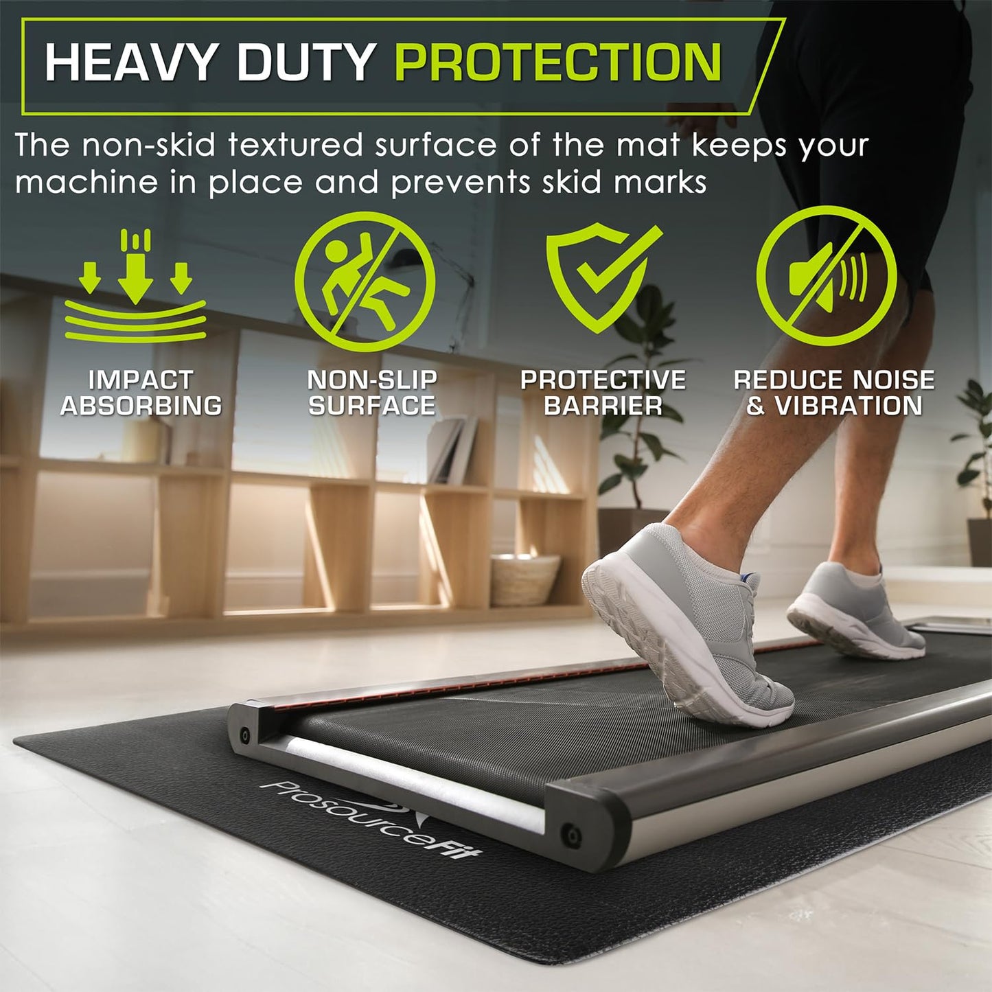 ProsourceFit Exercise Equipment & Treadmill Mat High Density PVC Floor Protector, 3 x 6.5-feet