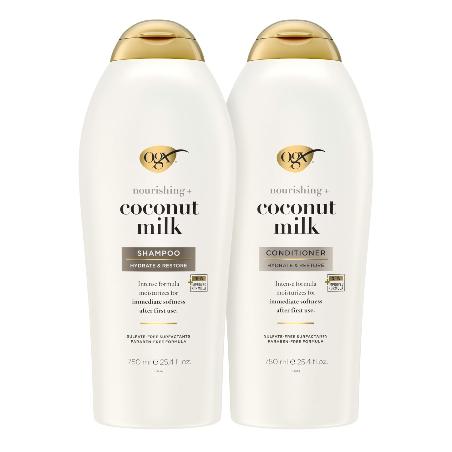 OGX Shampoo and Conditioner Set, Nourishing + Coconut Milk, Sulfate Free Shampoo and Conditioner for Moisturizing & Strengthenin