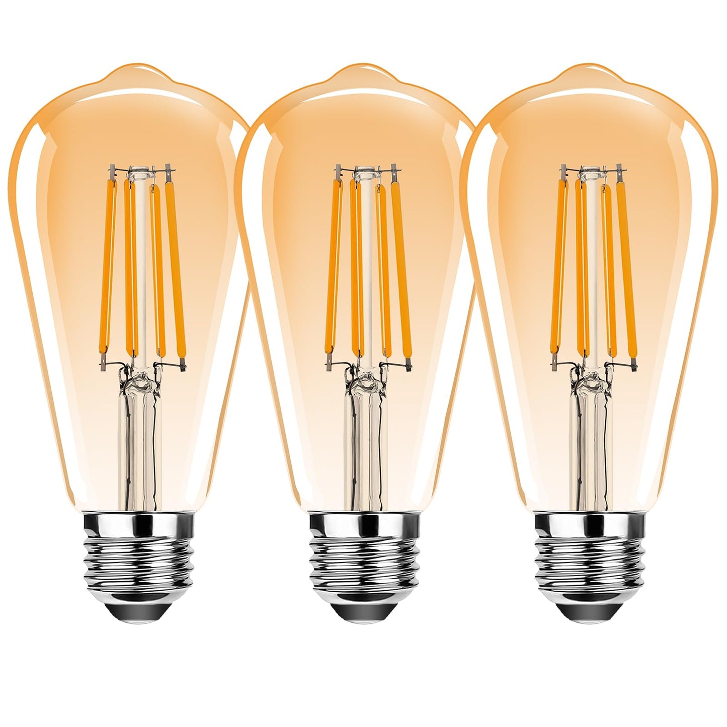 ProCrus ST19 Vintage LED Edison Light Bulbs,E26 Led Bulb 25W Equivalent,Vintage LED Filament Bulbs,2.5W Warm White 2200K,250LM,Amber Glass,Non-Dimmable,3 Pack
