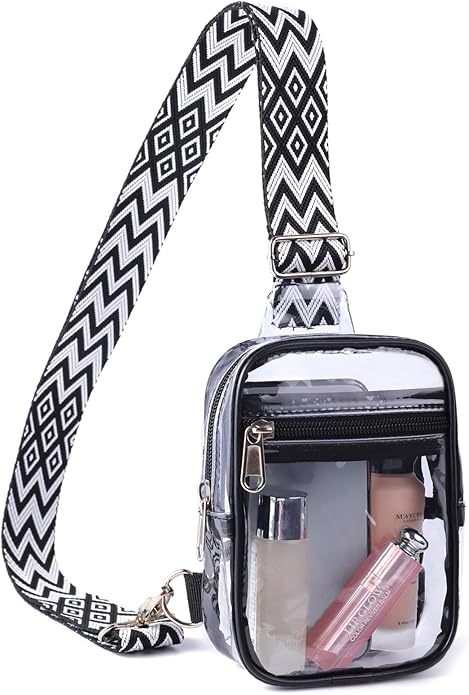COVAX Clear Sling Bag, Clear Bag Stadium Approved for Concerts, Sports Events | Stadium Approved, for Concerts, Sports Events