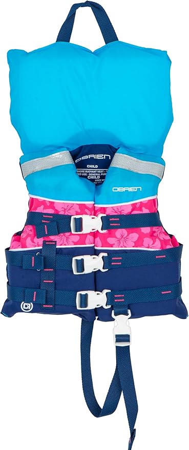 O’Brien Kids Nylon Life Jacket with Collar – Soft Foam, Durable Nylon, US Coast Guard Type II – 33–55 lb Child Safety Ves...