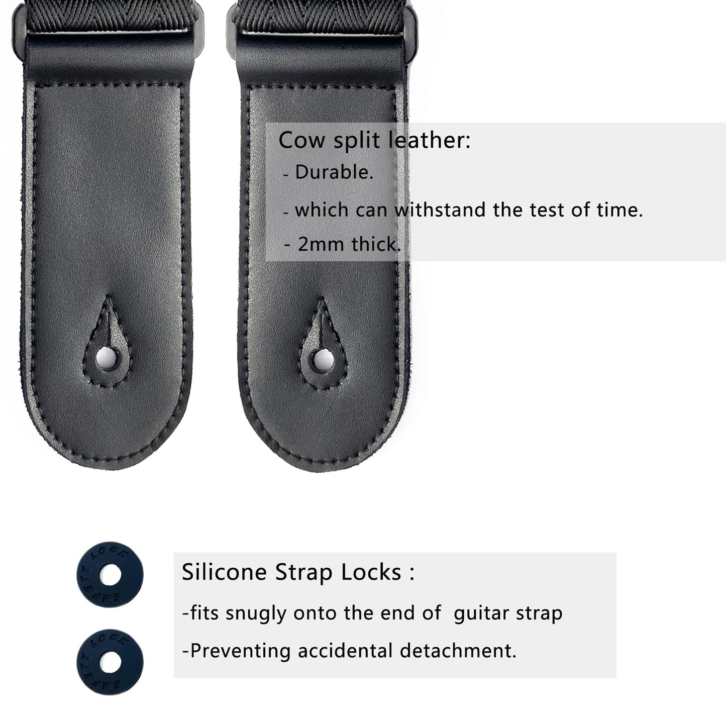 Chmete Guitar Strap Nylon Webbing,Soft And Comfortable,Acoustic Electric Guitar Straps