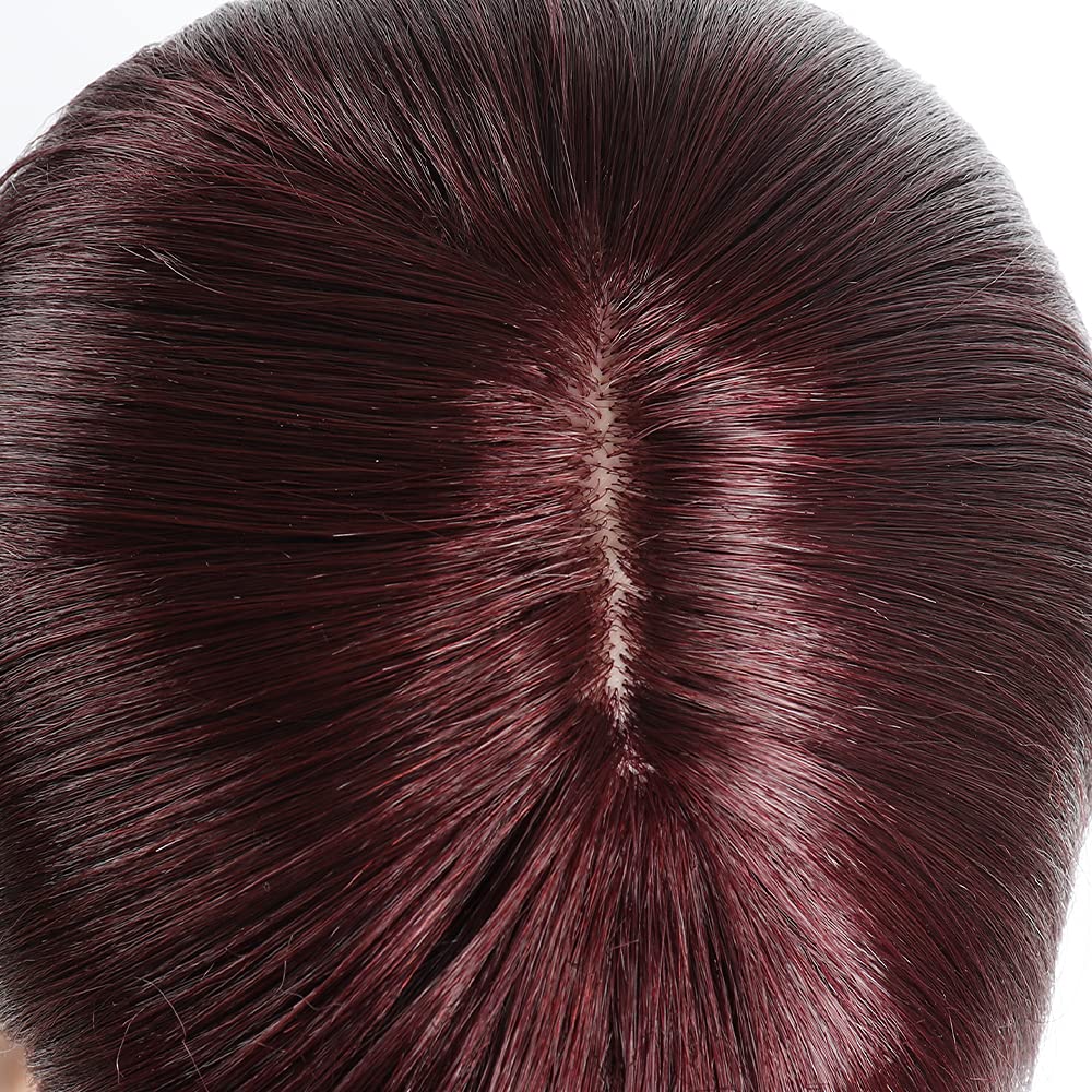 HSPCYGG Costume Wigs Short Burgundy Bob Wig with Bangs 10 Straight Synthetic Halloween Cosplay wig for Women Daily Girls