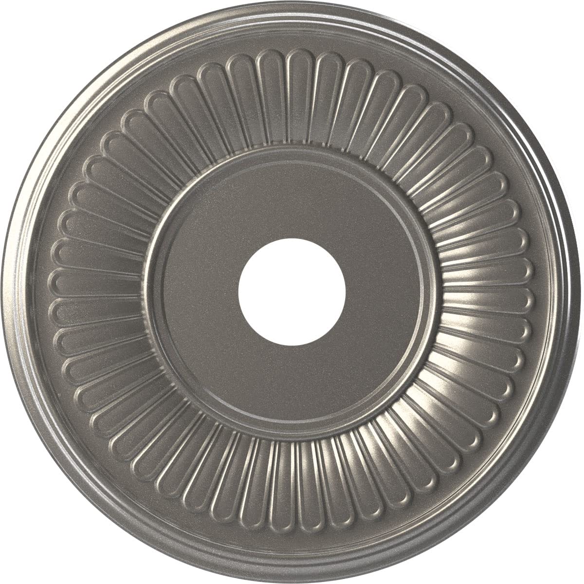 Ekena Millwork 19Od X 3 1/2Id X 1P Berkshire Thermoformed Pvc Ceiling Medallion (Fits Canopies Up To 8 3/8), Aged Dark Steel