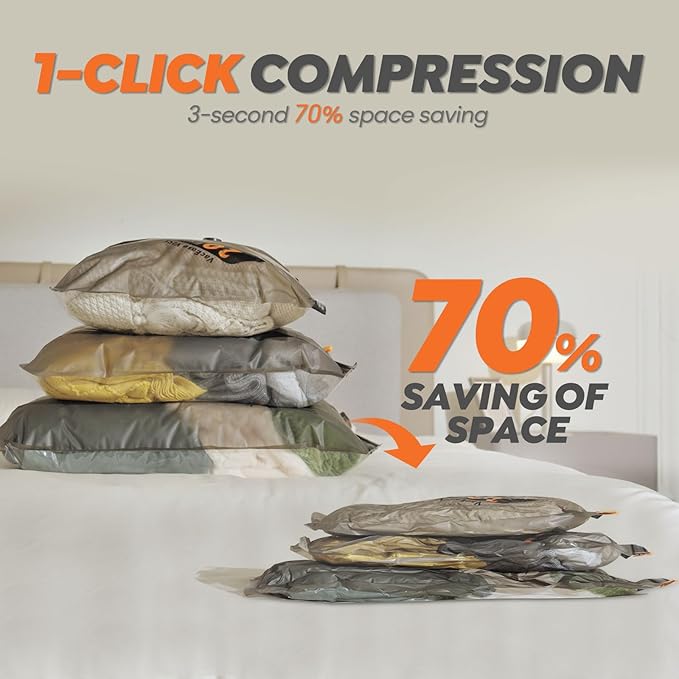 15 Pack 24" Vacuum Bags for Storage - No Pump, Compact & Airtight