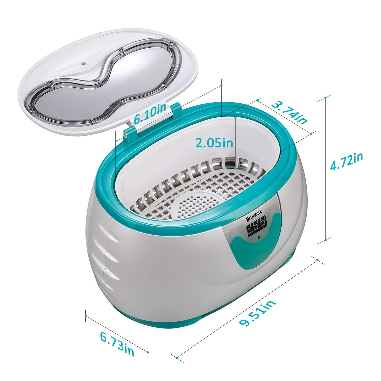Ultrasonic Cleaner, UKOKE 3800S Professional Ultrasonic Jewelry Cleaner with Timer, Portable Household Ultrasonic Cleaning Machi