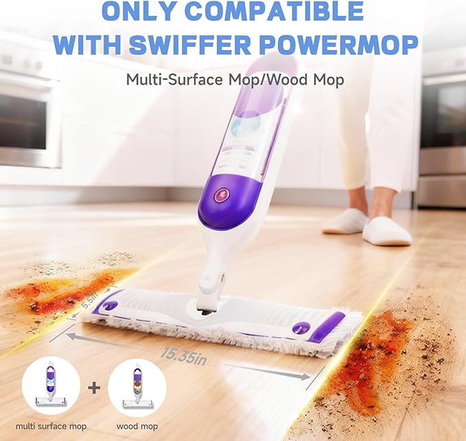 48 Pack Disposable Power Mop Pads Refills for Swiffer Power Mop Pads, 5X Cleaning & Unscented 14-Layer Thickened Multi-Surface Replacement Mopping Refills Pads for Floor Surface Cleaning