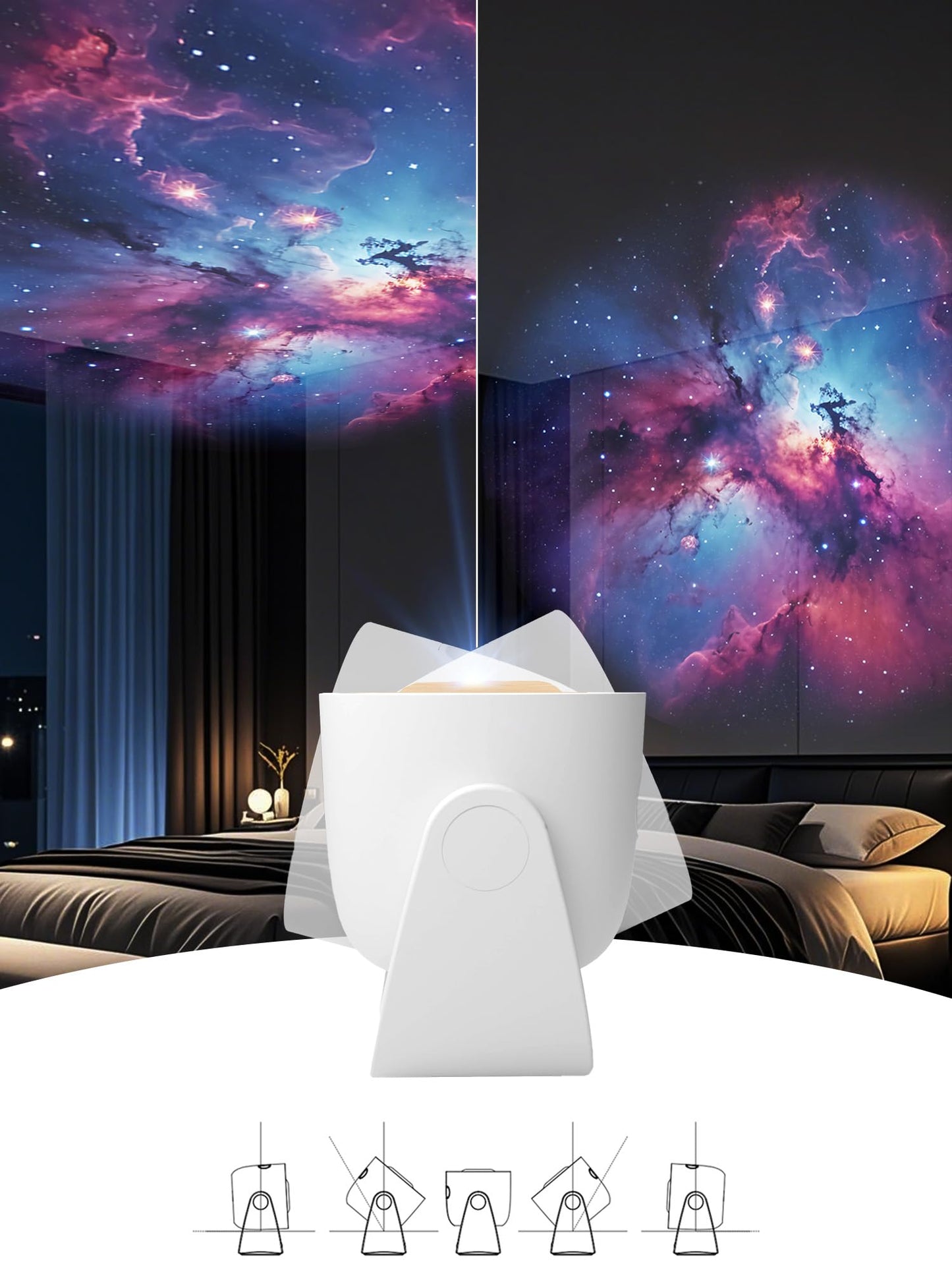 BOXVOUS Galaxy Star Projector for Bedroom, Home Planetarium Night Light Projector with Timer High-Definition Soft Light for Relax, Kids, Ceiling, Room Decoration, Gifts