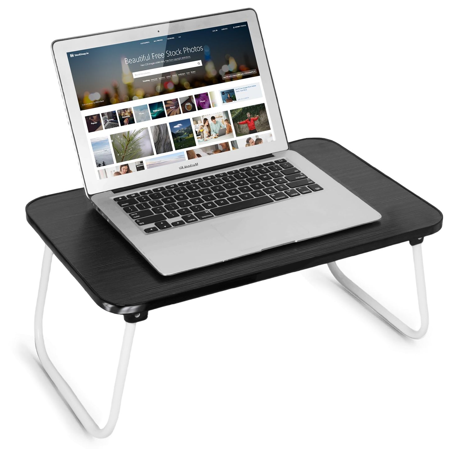 Lap Desks Laptop Tray for Bed or Couch, Breakfast Serving Tray with Folding Legs,Portable & Lightweight Mini Table, Laptop Stand for Working, Reading and Writing,Black