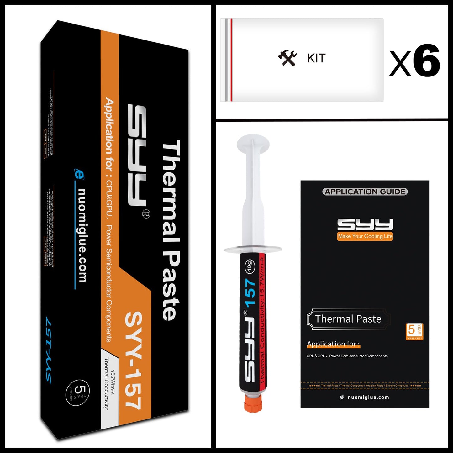 Syy Thermal Paste With Tool Kit, 80 Grams Cpu Paste Thermal Compound Paste Heatsink For Ic/Processor/Cpu/Gpu/All Coolers