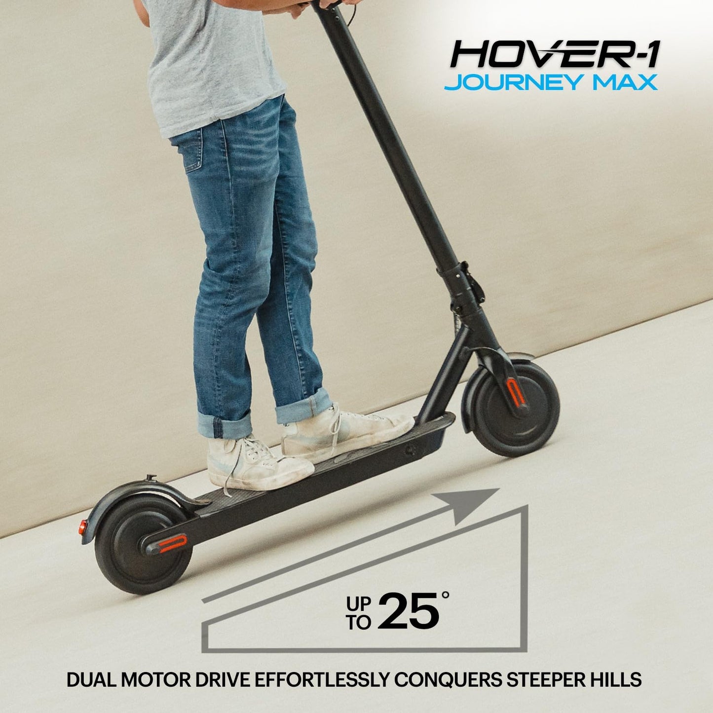 Hover-1 Journey Max Adult Electric Scooter with 700W Brushless Dual Motor Hill Climber, 19 mph Max Speed, and 26 Mile Range Commuter Scooter For Adults and Teens.