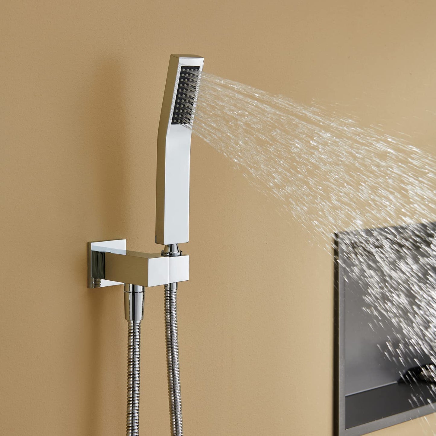 Artiqua Shower System 10 Inches Rain Shower Combo Set Chrome Wall Mount Faucet Bathroom Faucets with Rainfall Shower Head and Hand Shower