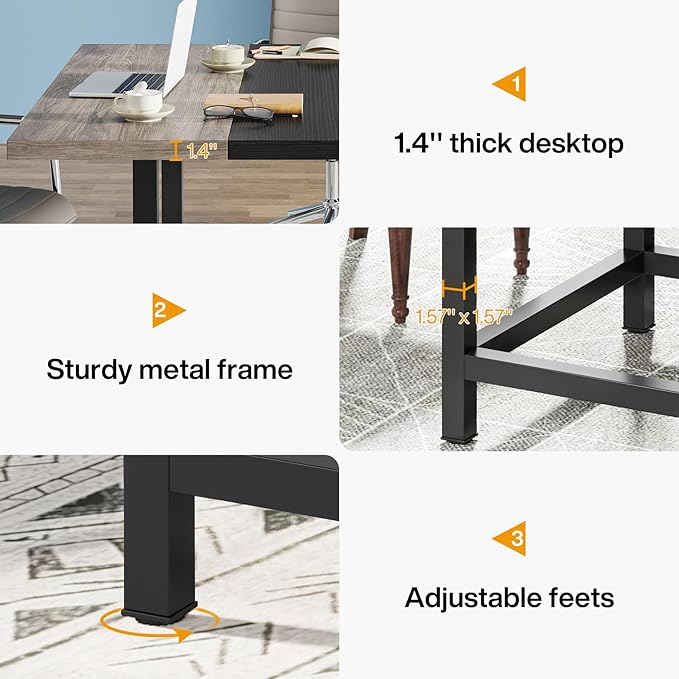 Tribesigns Square 4 People Conference Room Table, Gray 39.4L X 39.4W X 29.52H Inches Small Meeting Room Table for Home Office, (Chair not Included)