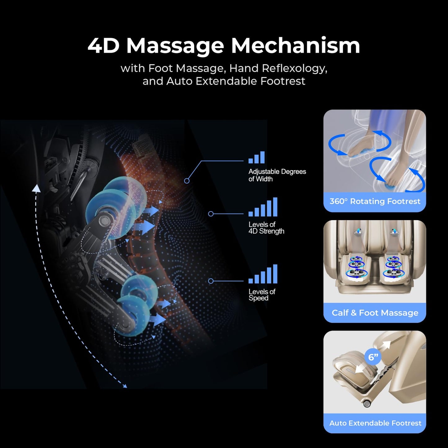 Osaki 4D Achilles l 360 Rotating Footrest l Full Body Massage Chair l Zero Gravity l 360 Kenading Calfrest l Lumbar Heating l Touchscreen Controller l Auto Body Scan l Bluetooth Speaker (Taupe)