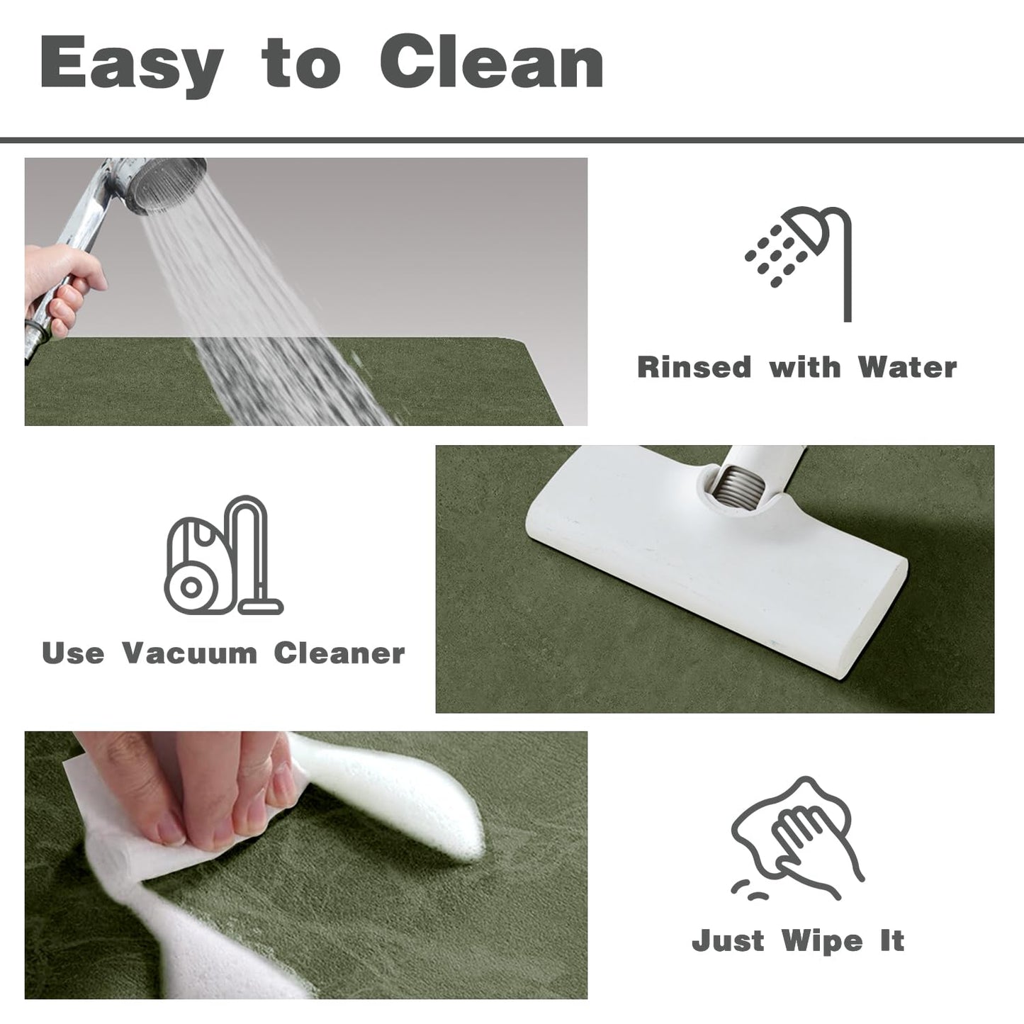 Bathroom Mat Quick Dry, Bathroom Rugs Non Slip Washable Thin Absorbent Bath Mat Fits Under Door Bathroom Floor Mat Perfect for Bath, Shower, or Sink 16"x24" Sage Green