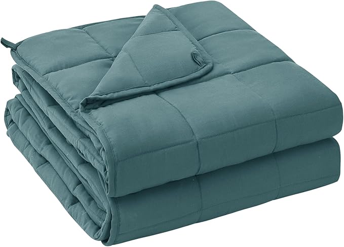 yescool Weighted Blanket for Adults (25 lbs, 88” x 104”, Teal) Cooling Heavy Blanket for Sleeping Perfect for 240-260 lbs, Queen Size Breathable Blanket with Premium Glass Bead, Machine Washable