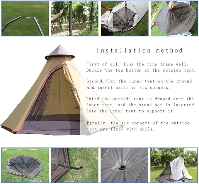 12'x10'x8'Dome Camping Tent 5-6 Person 4 Season Double Layers Waterproof Anti-UV Windproof Tents Family Outdoor Camping Tent | Double Layers, Waterproof, Anti-UV, Windproof, Family, Outdoor