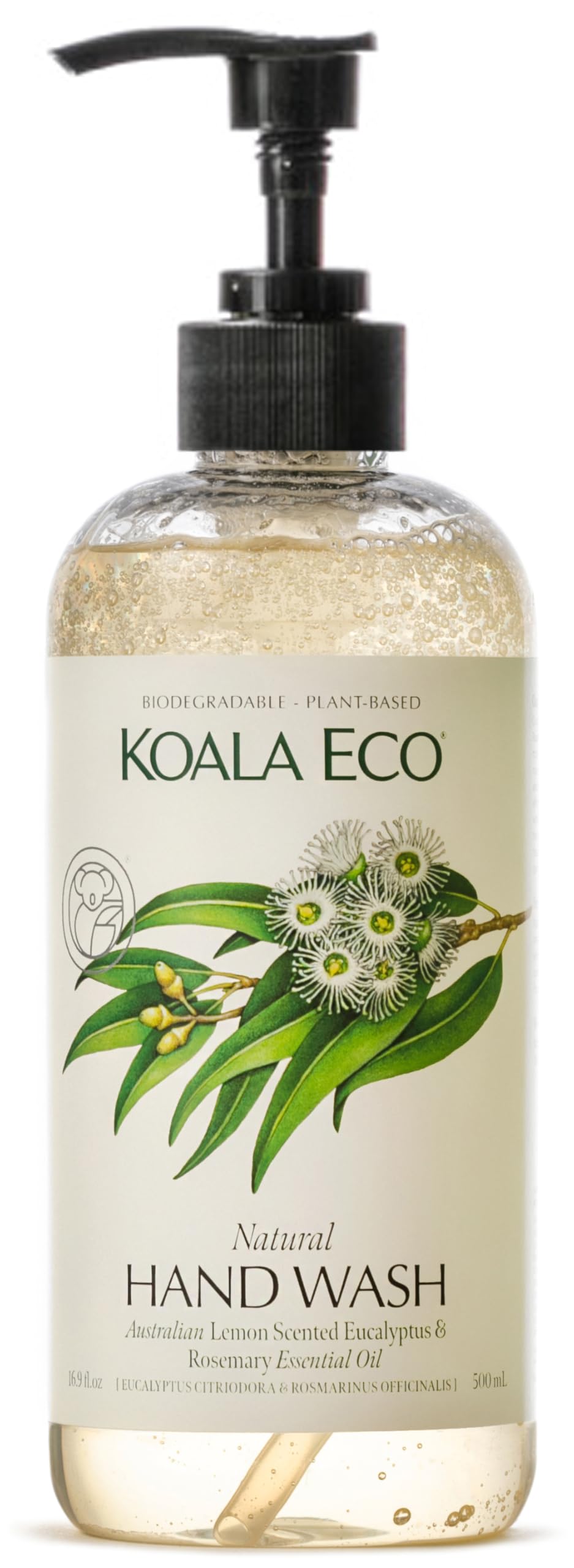 Koala Eco Natural Hand Wash- Plant-Based, Eco-Friendly - with Australian Lemon Scented Eucalyptus & Rosemary Essential Oil - 16
