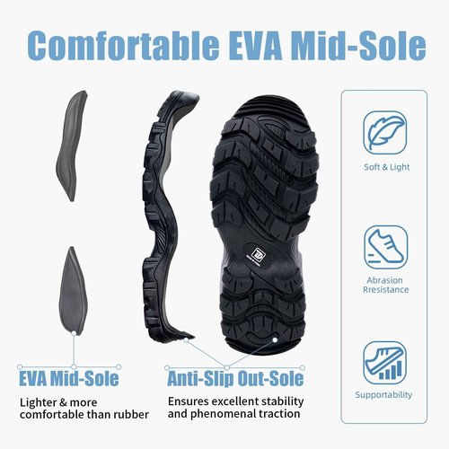 Trudave Hunting Boots for Men, Waterproof Rubber Boots with Steel Shank, 5mm Neoprene Camo Insulated Outdoor Hunting Boots, Real Reed, Size 6