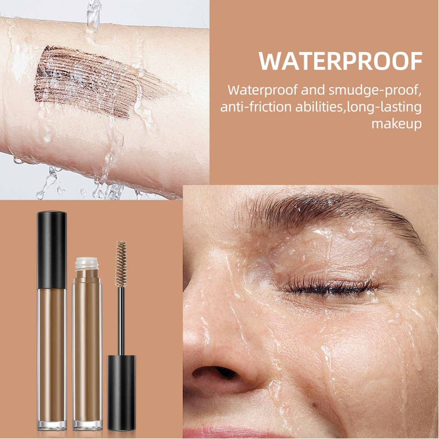 DAGEDA 2Pcs Light Brown Brow Gel, Eyebrow Setting Gel, Waterproof and Sweat-Proof, Eyebrow Repair Liquid for Brows Styling 1.81o