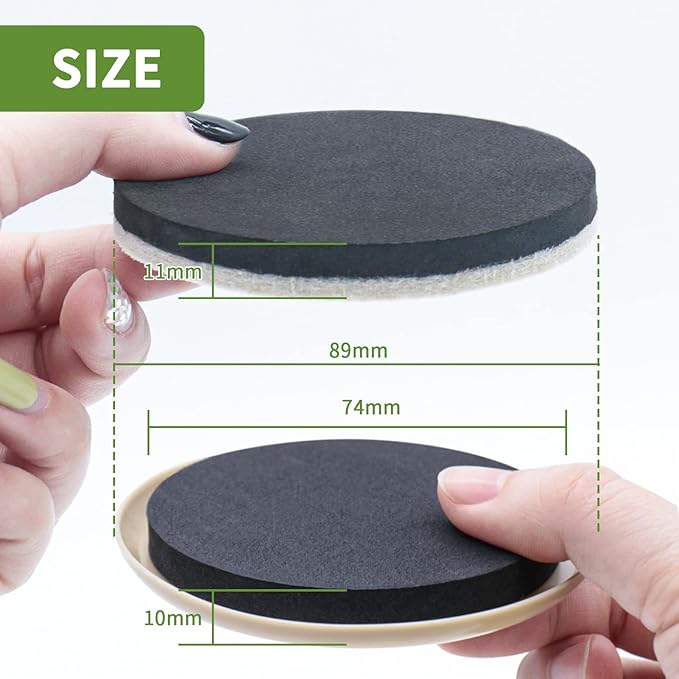 COVERCORNER Furniture Sliders for Hardwood Floors, Furniture Sliders for Carpeted Floors, 16 PCS 3 1/2 inch Combo Pack, Sliders for Moving Furniture, Furniture Movers Sliders