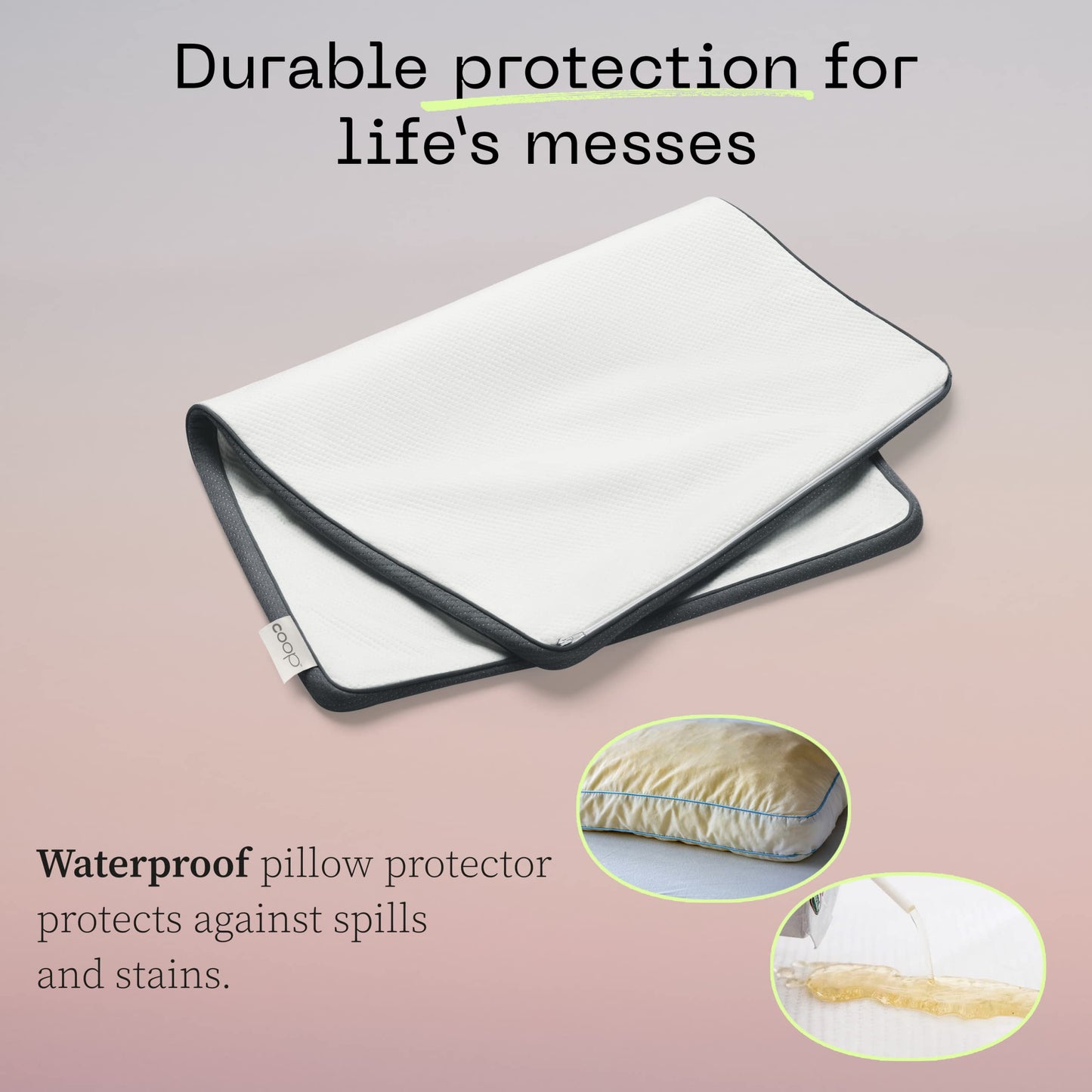 Coop Home Goods Ultra-Tech Pillow Protector, Waterproof, King Size Pillow Covers - Set of 2
