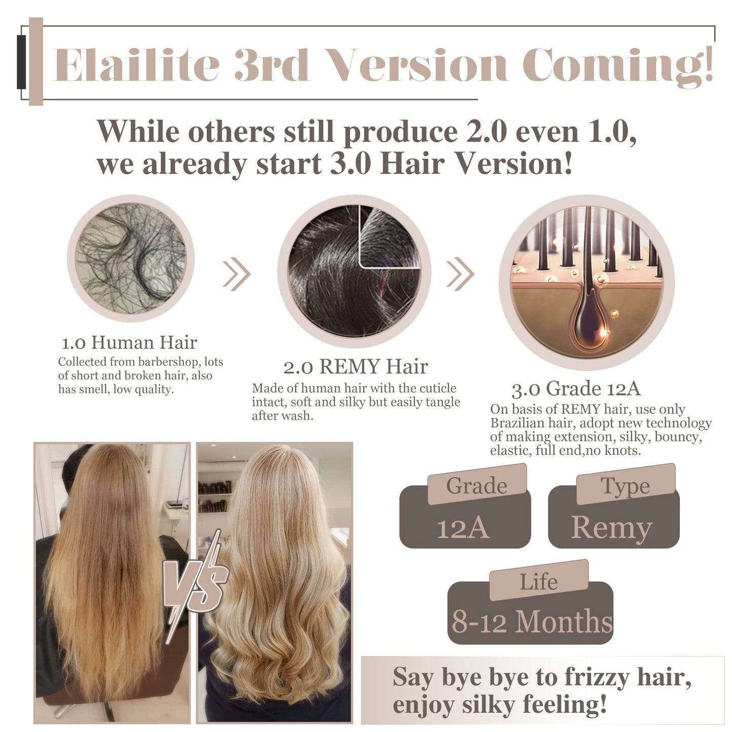 Elailite Hair Toppers for Women Real Human Hair Topper with Bangs Thinning Thin 5.1 x2.8  Silk Base Clip in Remy Hairpieces 16 I