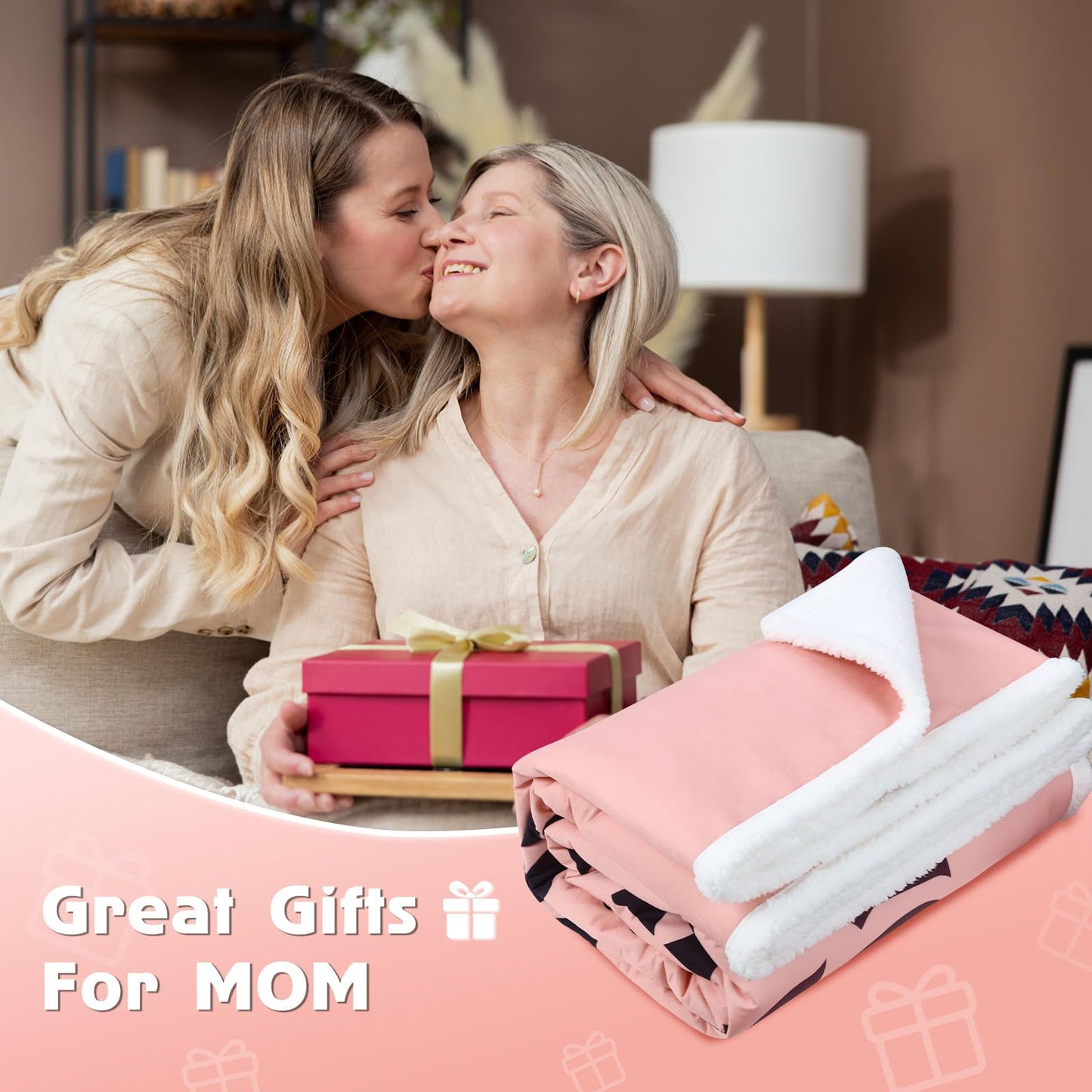 REFTTENW Mom Birthday Gifts, Gifts for Mom from Son Daughter, Mama Blanket Hoodie