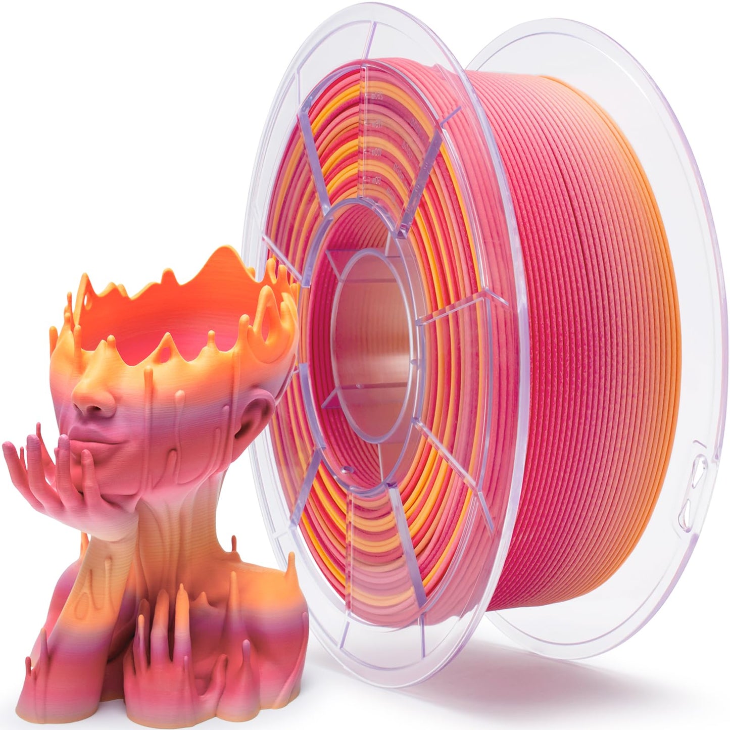 ZIRO Fast Color Changing PLA, Matte Multi Colors Filament 1.75mm, Color Change by Length 3D Printer PLA, Dimensional Accuracy +/