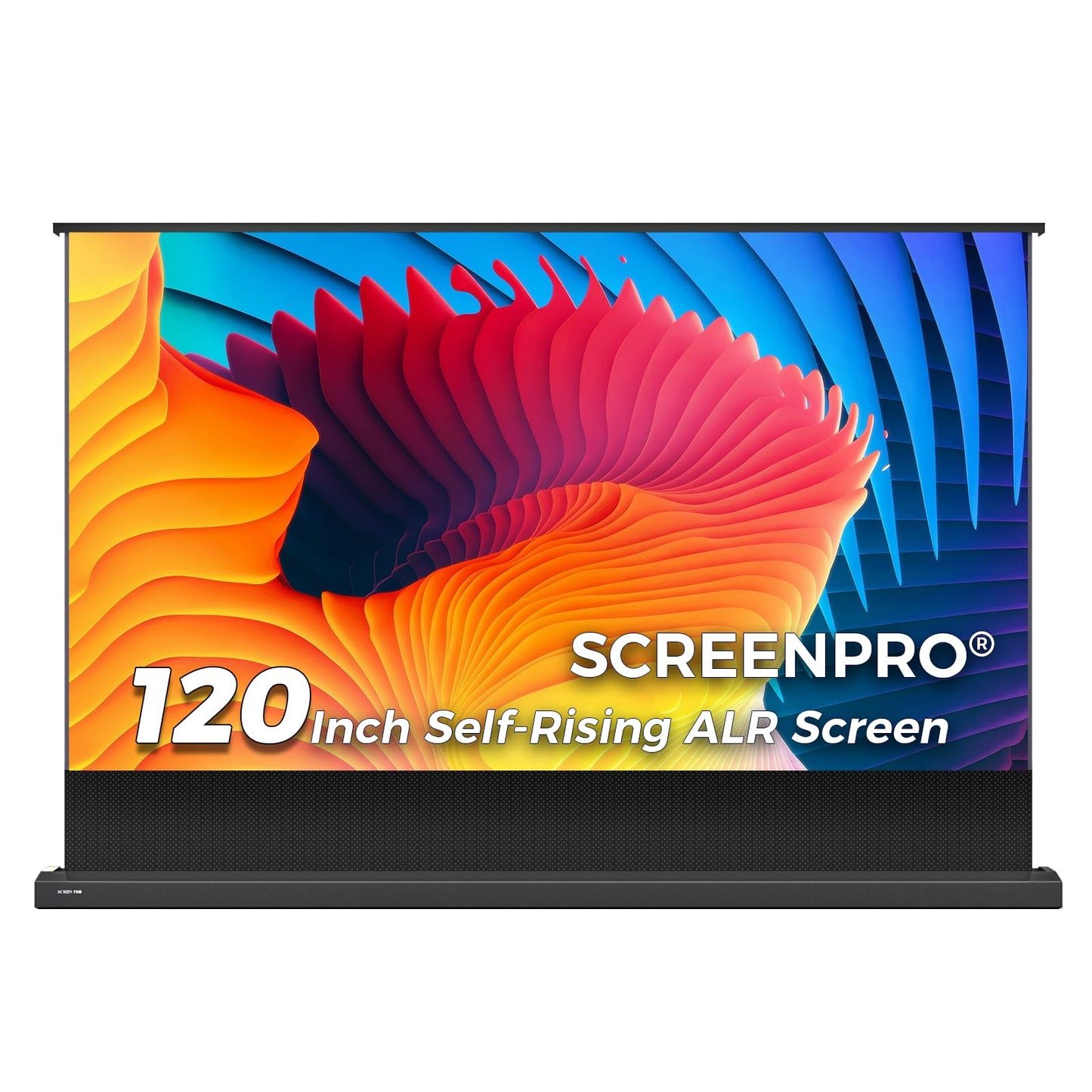 SCREENPRO 120 inch Non-Tensioned Floor Rising Projector Screen, Motorized Self-Rising ALR Projector Screen with Remote, 16:9 Electric Home Theater Screen for 4K Ultra Short Throw Laser Projector
