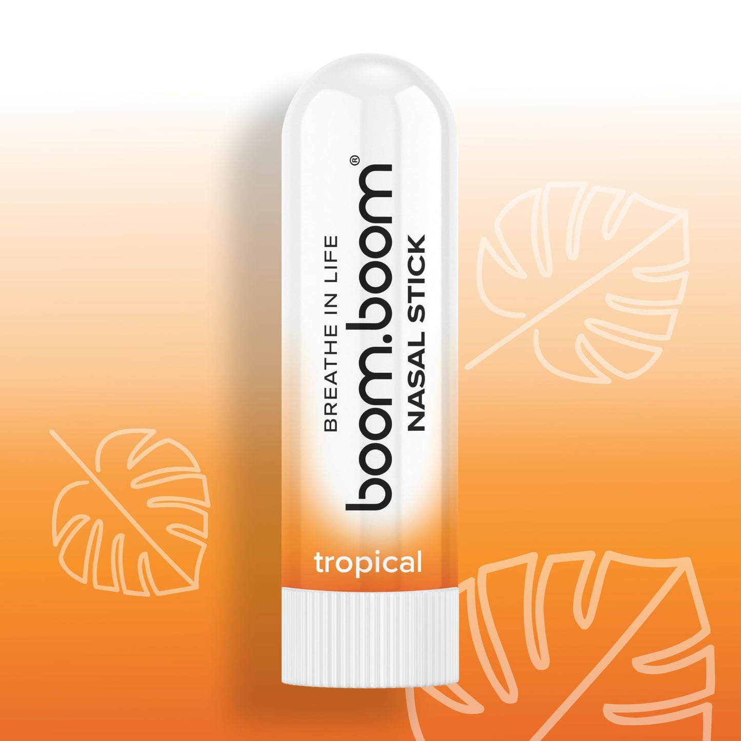 BoomBoom Nasal Stick | Vapor Flow Technology | Cool Refreshing Sensation | Natural Mood Boost | Simple Ingredients | Essential Oils + Menthol Inhaler (Tropical)