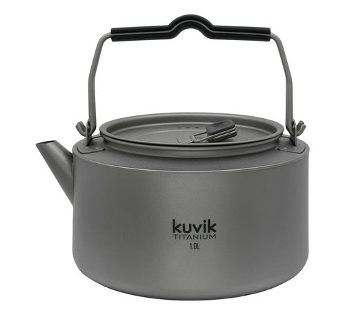 Kuvik Titanium Kettle 1.0L (33.8 oz) - Ultralight and Compact Kettle for Backpacking, Camping, and Home