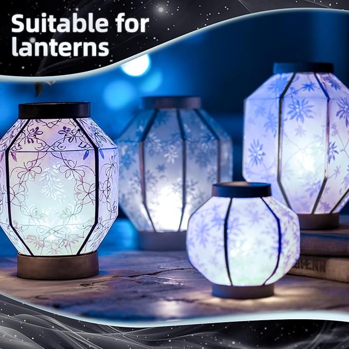 LIHAO 24x Battery Operated LED Party Lights Bulbs for Paper Lantern Balloons Party Decoration, Waterproof - White