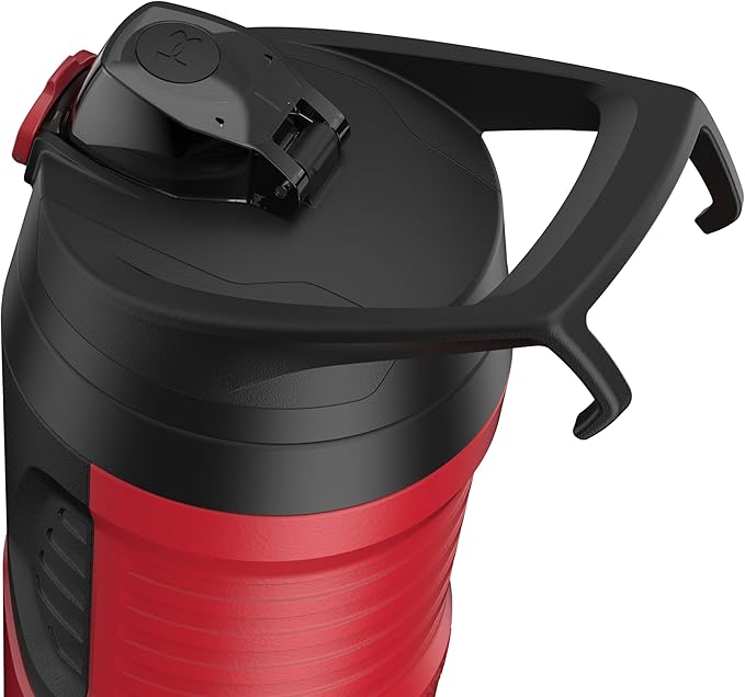 Under Armour 32 oz Insulated Water Bottles - Sports Water Jug with Fence Hook, Leak Resistant for Baseball, Football & More, 32 oz Insulated, Red/Black