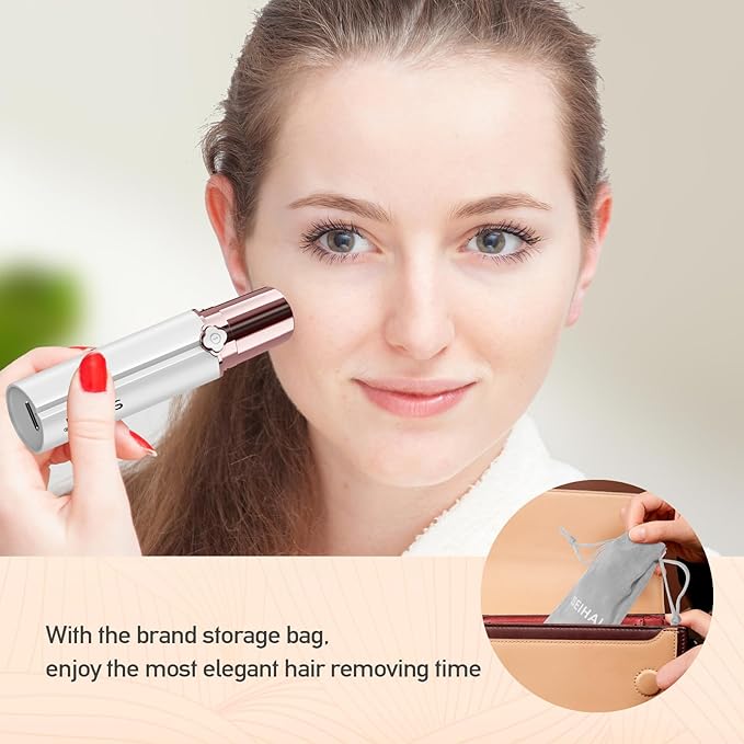 Facial Hair Removal for Women, SEIHAI Hair Removal Device, Face Razors for Women, Personal Care Products/Facial Hair Remover for Face, Lip, Chin, Included 2 x Replacement Heads