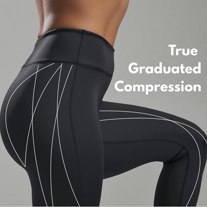 CompressionZ Women's Compression Leggings High Waisted Performance Shaping Gym, Pilates, Travel, Yoga, Workout Pants