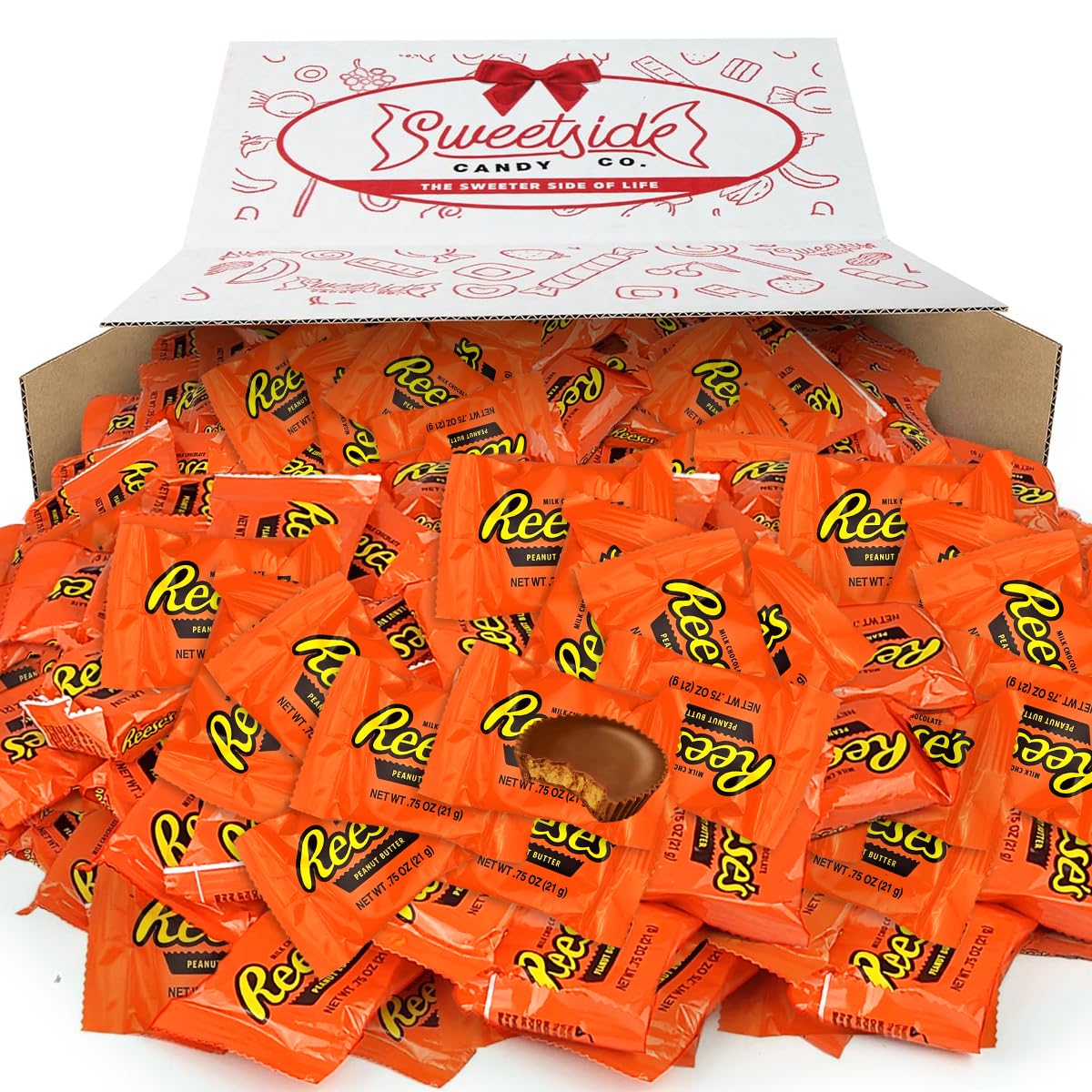 Milk Chocolate Peanut Butter Cups Bulk - Individually Wrapped Miniature Peanut Bite-Size Treat Candies Snack Encased in a Crunchy Milk Rich Chocolate Shell Melt in Your Mouth Craving, 5lb Bag, Party Candy