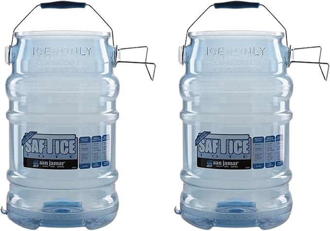 San Jamar Saf-T-Ice Ice Tote with Ice Machine Hanger for Bars, Restaurants, Kitchens, And Fast Food, Polycarbonate, 6 Gall...