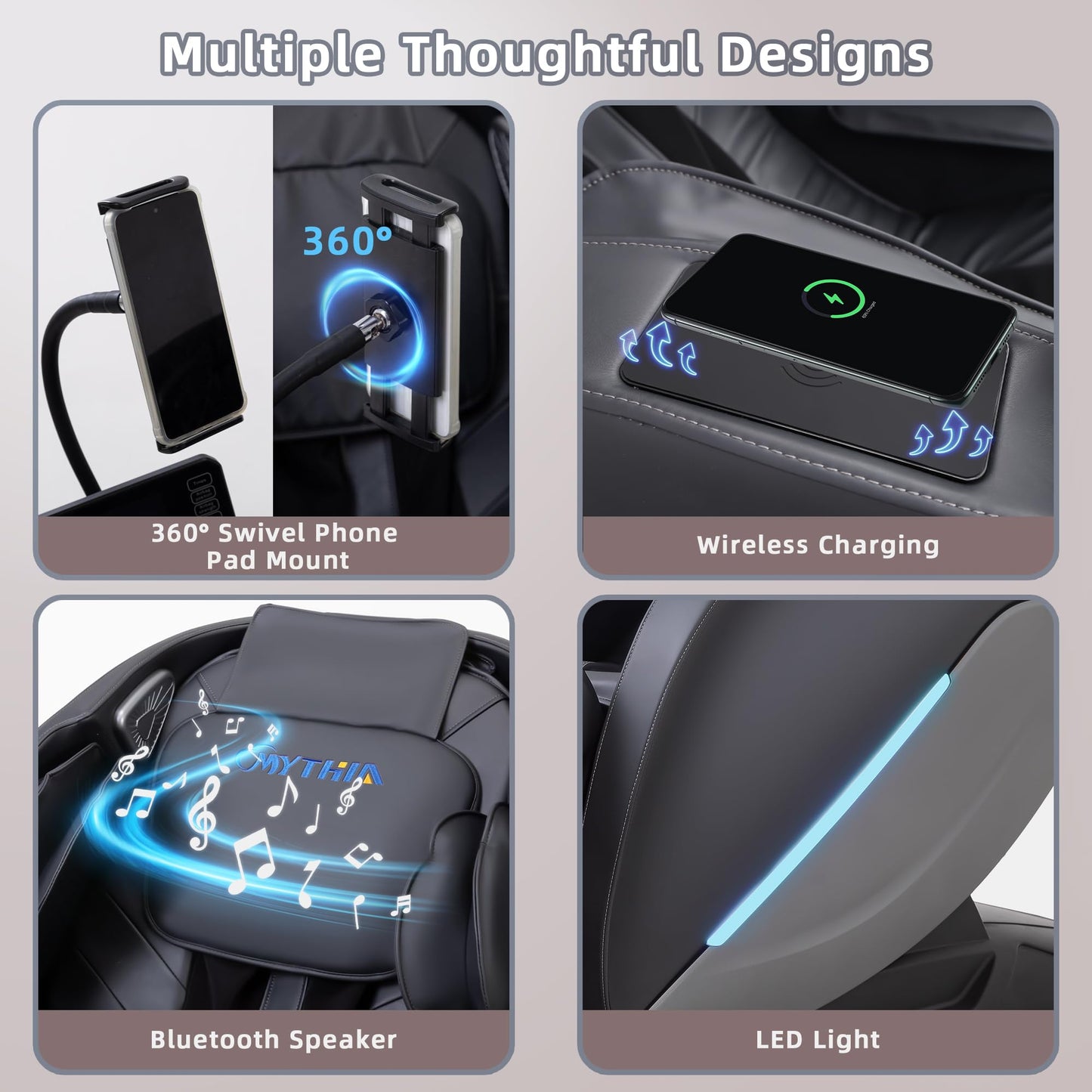 MYTHIA 2026 4D Massage Chair for Home Relaxation– Full Body Zero Gravity Recliner with 55" SL Track, Body Scan, 12 Auto Modes, Heat, Bluetooth App Control & Wireless Charging (A303C Black)