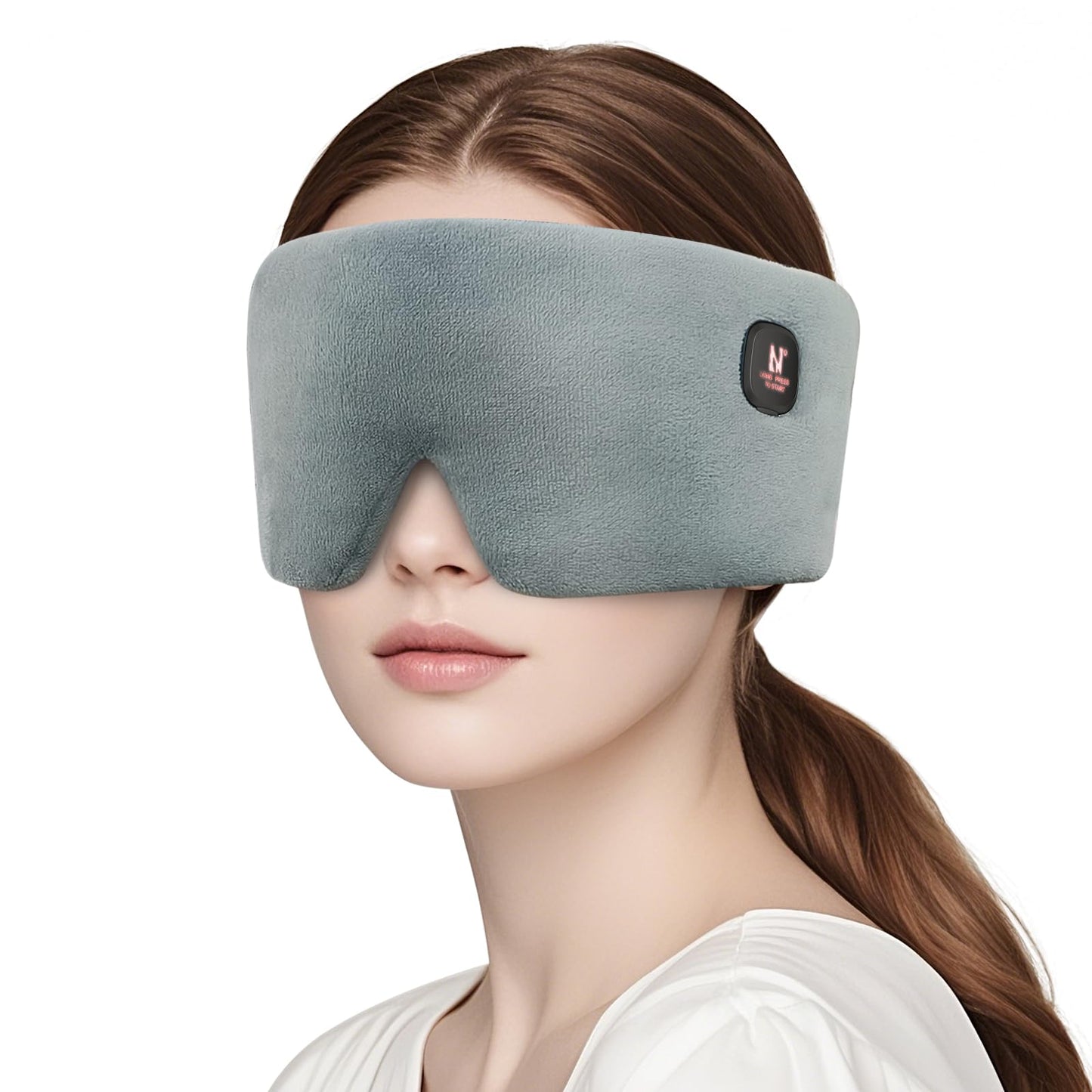 Heated Eye Mask, Cordless Warm Eye Compress for Dry Eyes MGD Stye Blephartitis, 2500mAh Electric Eye Heating Pad for Travel, Gifts for Men Women (Gray)
